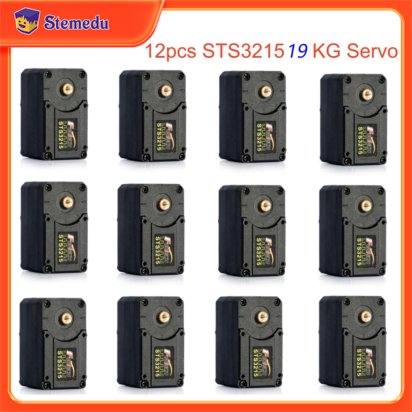 Kids Toys Remote Car - 12PCS Feetech STS3215 19KG 7.4V 360