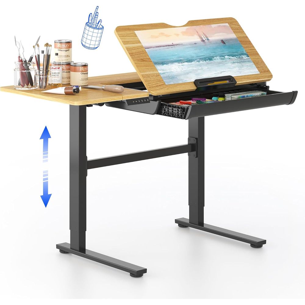 Kids & Toys Expo Saudi Arabia - Adjustable Height Electric Standing Desk, 47.2x23.6,