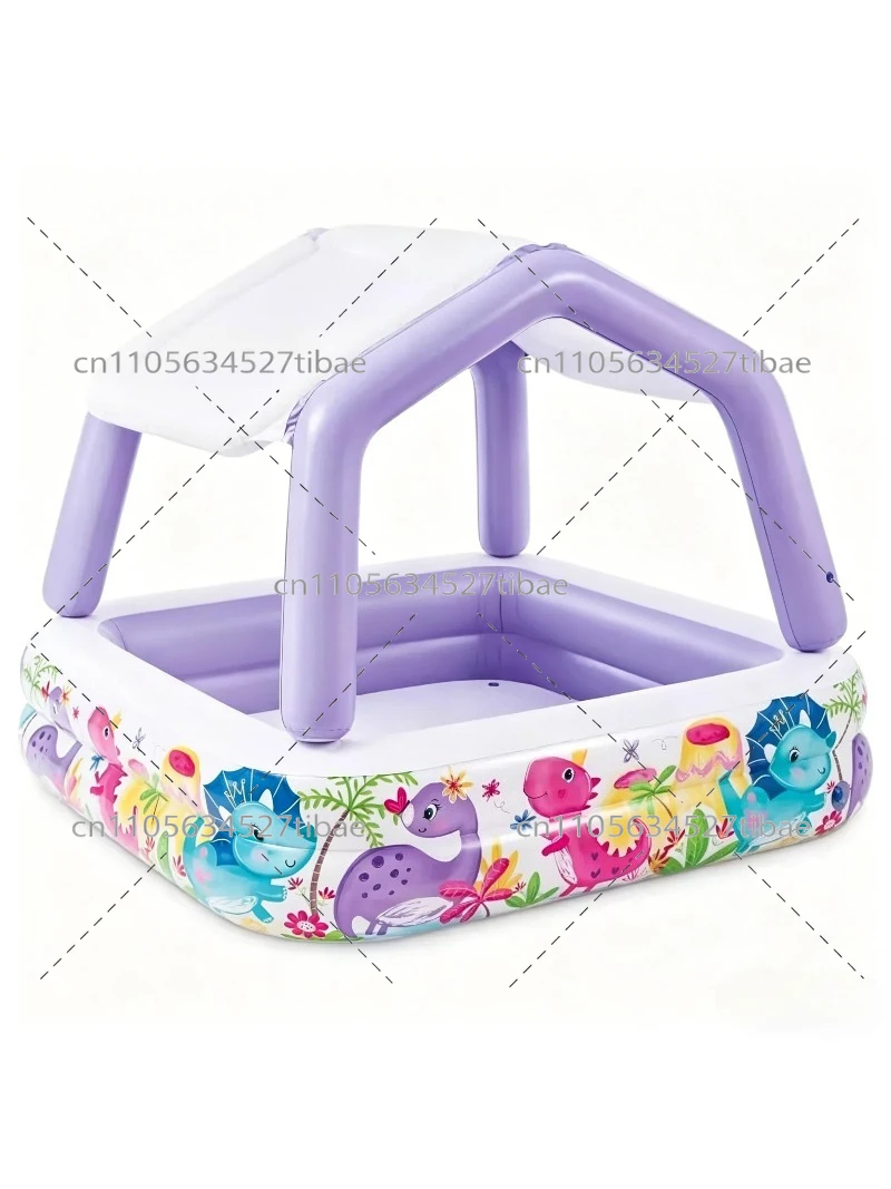 Kids Toys Play - Inflatable Rainbow Kids Pool with Slide