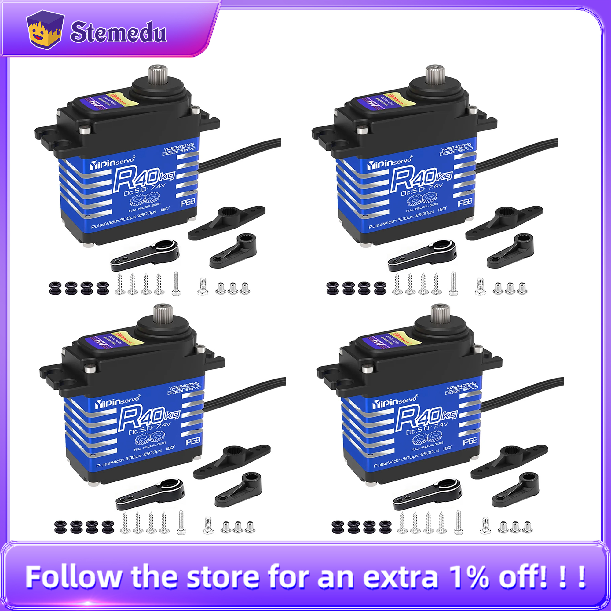 Kids Toys Remote Car - 4PCS YiPinservo 40kg Metal Gear 7.4V