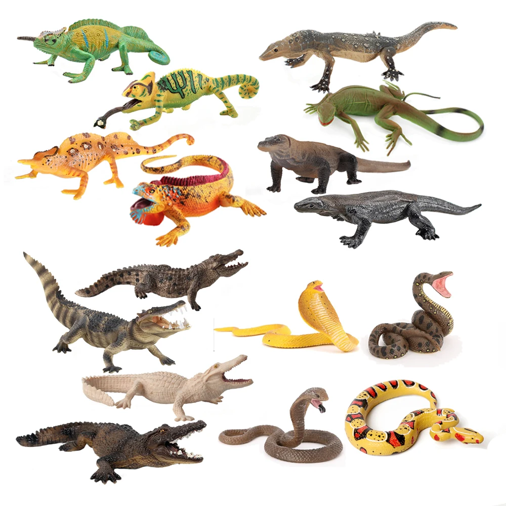 Kids Toys Reviews - Plastic Chameleon Model Toy iguana Crocodile