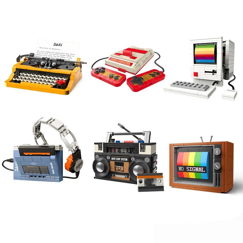 Kids Toys Blocks - Retro DIY Building Blocks TV Radio