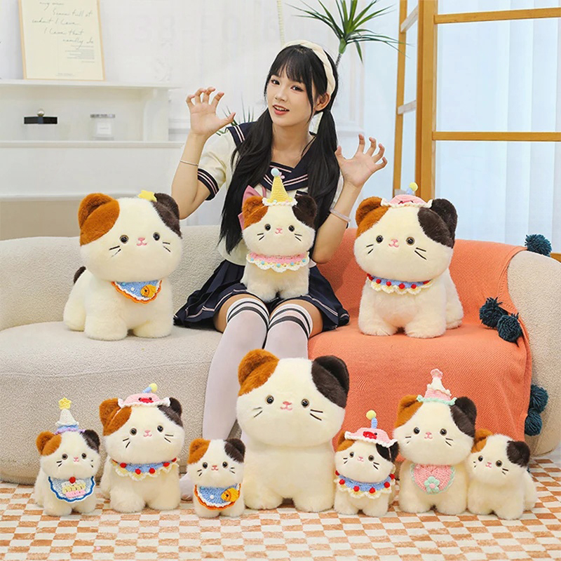 Cute Tricolor Cat Plush Toy Ca - Popular Kids Xmas Toys ulasan dan harga