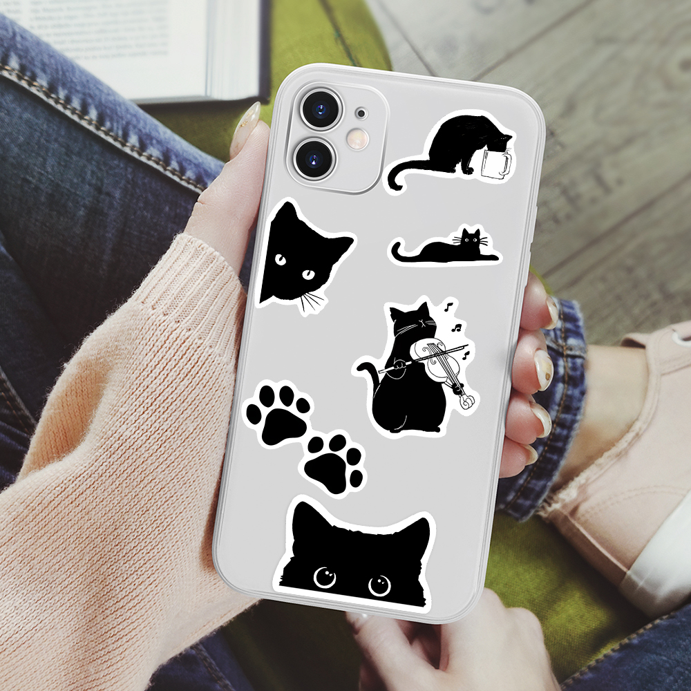 Kawaii Funny Black Cat Sticker - Kids Toys Laptop ulasan dan harga
