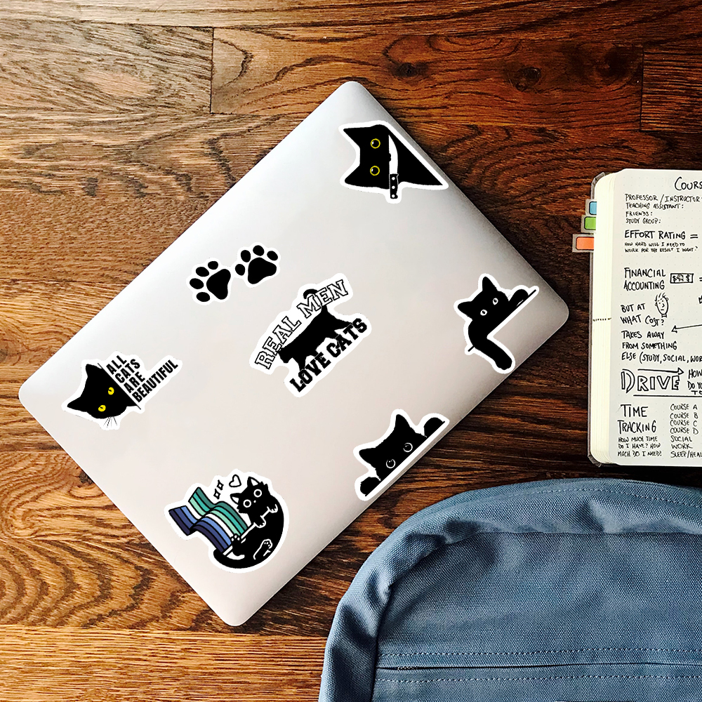 Kawaii Funny Black Cat Sticker - Kids Toys Laptop ulasan dan harga