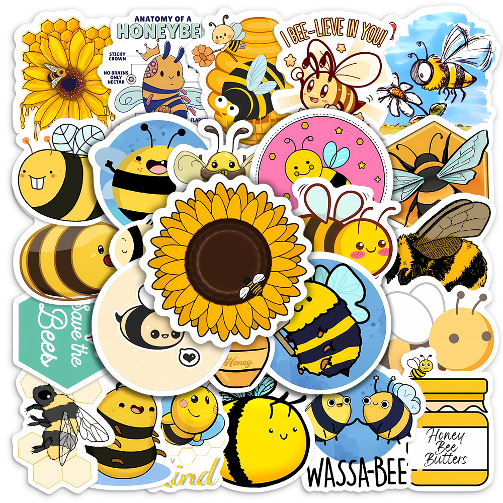 Cute Cartoon Honey Bee Sticker - Kids Toys Laptop ulasan dan harga