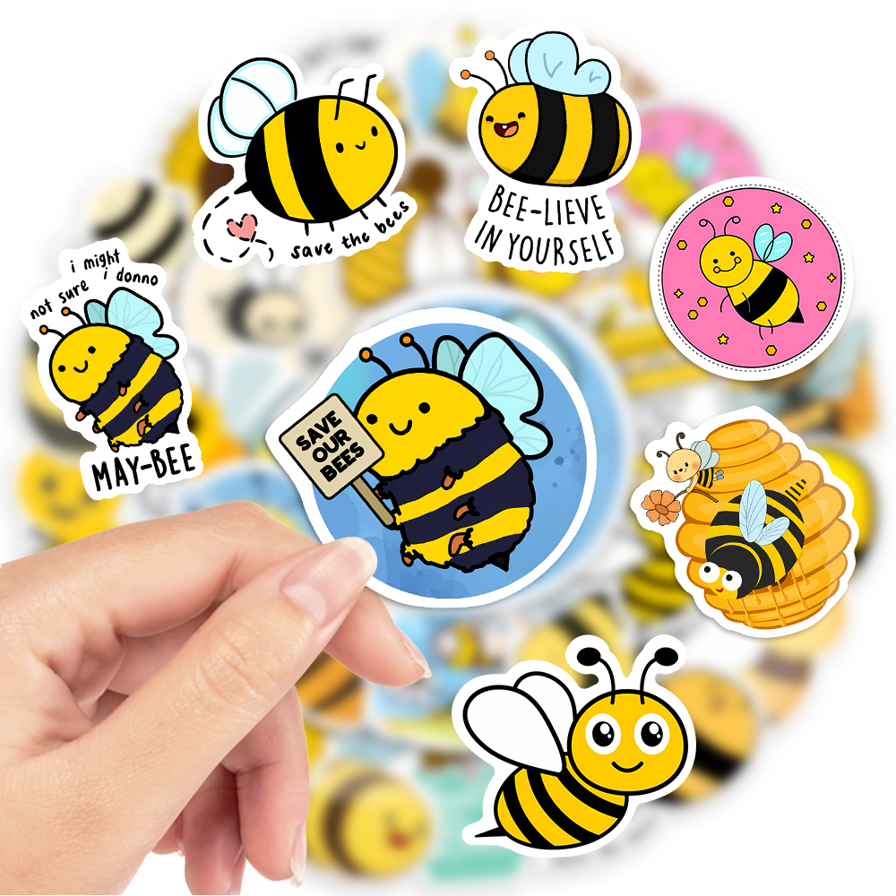 Cute Cartoon Honey Bee Sticker - Kids Toys Laptop ulasan dan harga