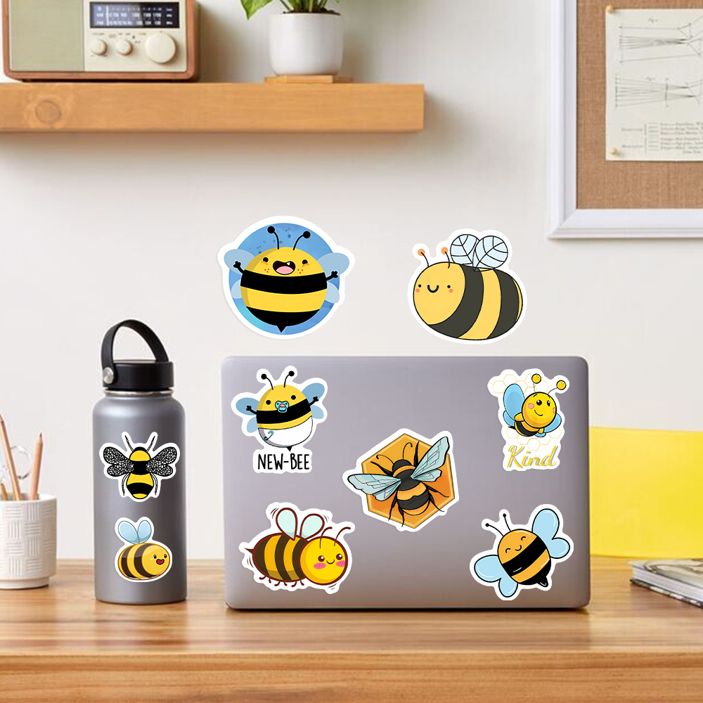 Cute Cartoon Honey Bee Sticker - Kids Toys Laptop ulasan dan harga