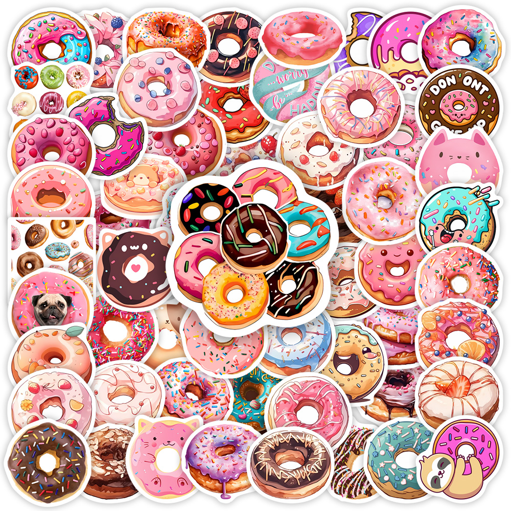 Cute Donut Dessert Stickers DI - Kids Toys Laptop ulasan dan harga
