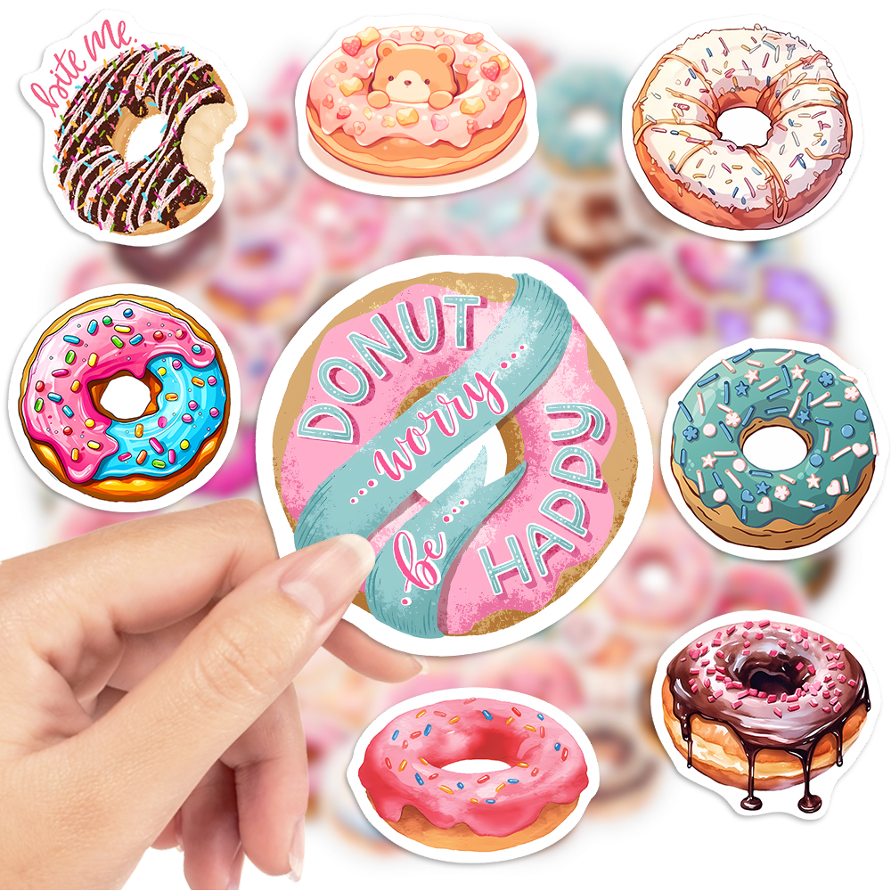 Cute Donut Dessert Stickers DI - Kids Toys Laptop ulasan dan harga