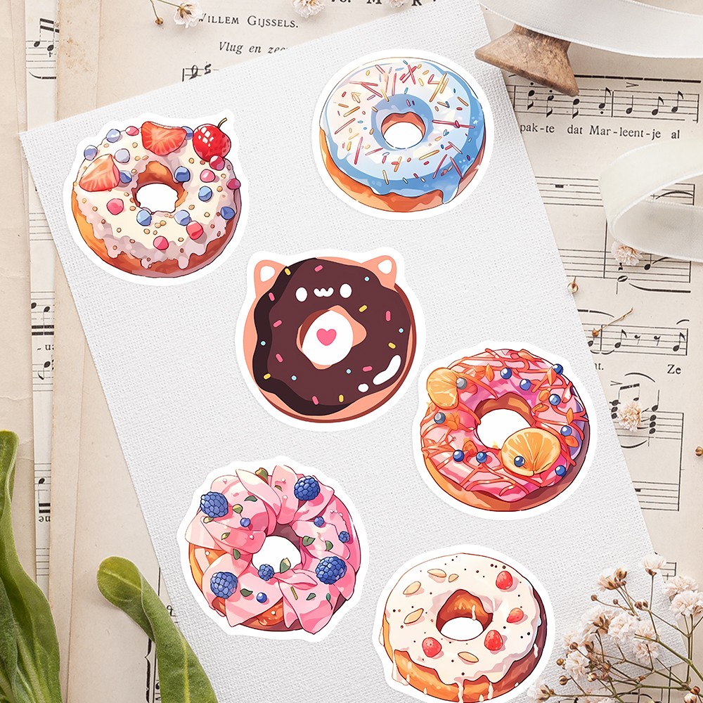 Cute Donut Dessert Stickers DI - Kids Toys Laptop ulasan dan harga