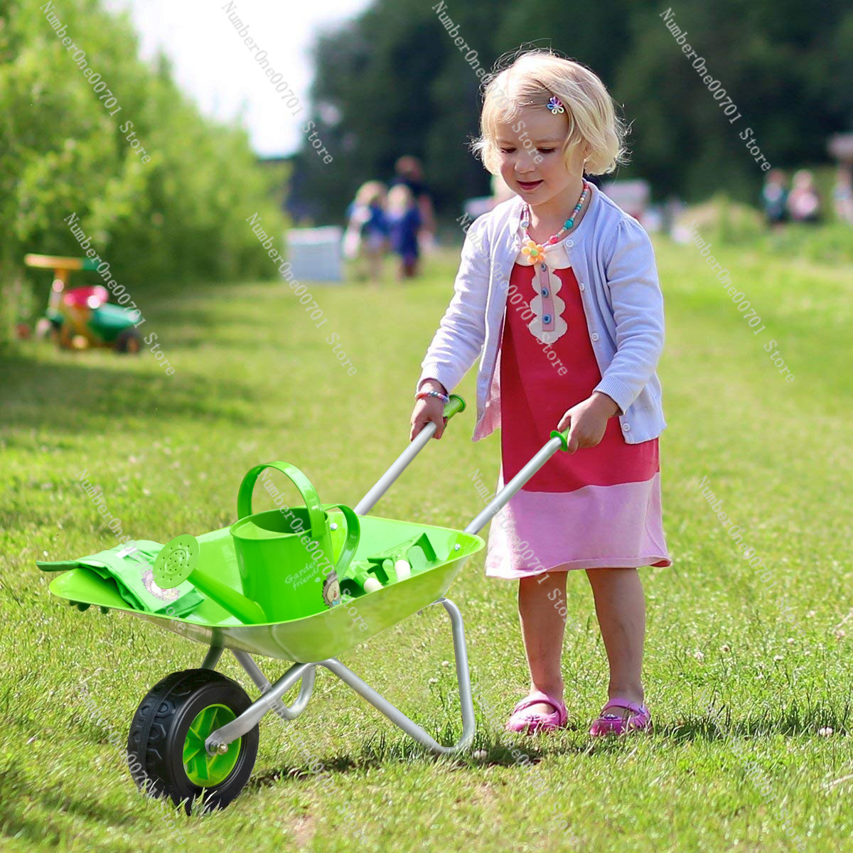 Kids Outdoor Wheelbarrow, Gree - Kids Toys Play ulasan dan harga