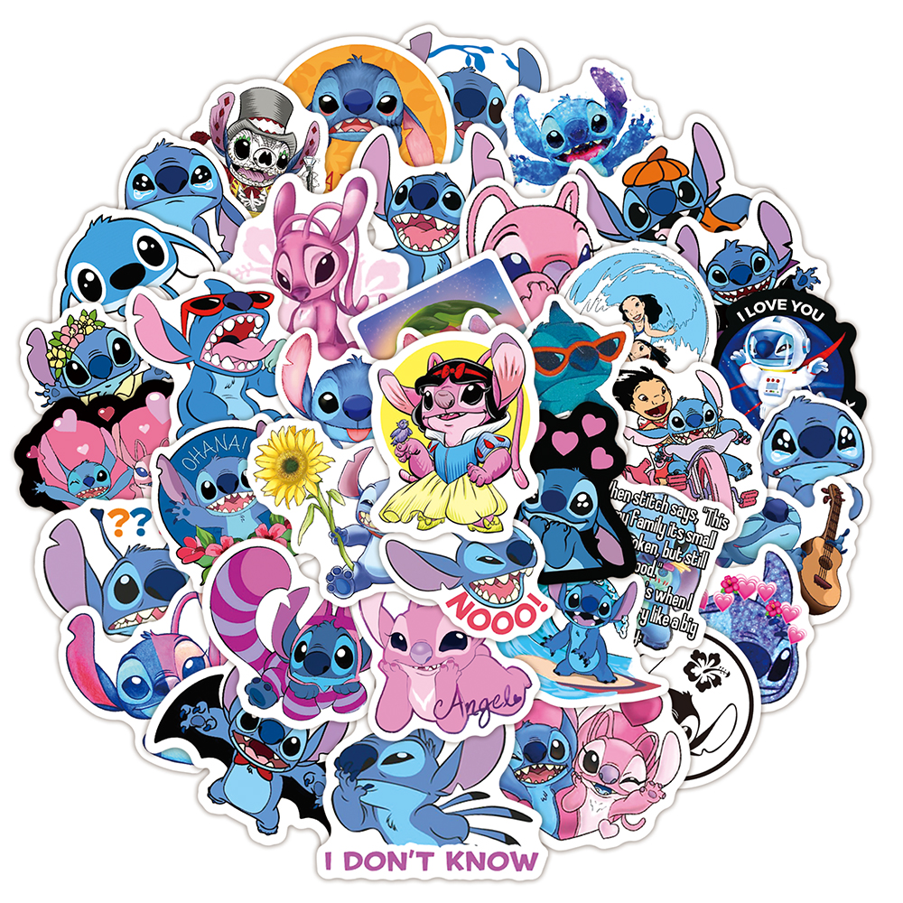 50/100pcs Cute Stitch Stickers - Kids Toys Laptop ulasan dan harga