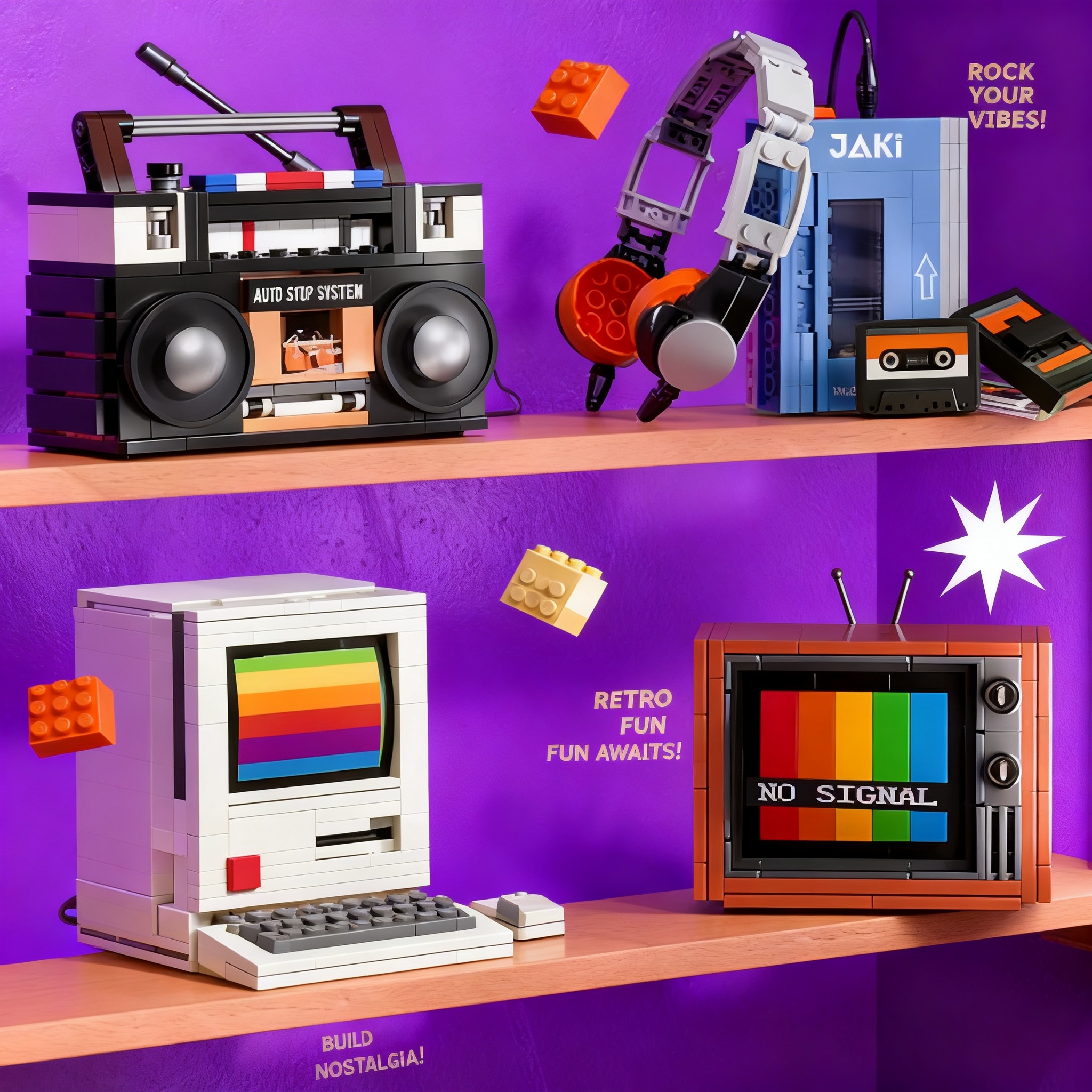 Retro DIY Building Blocks TV R - Kids Toys Blocks ulasan dan harga