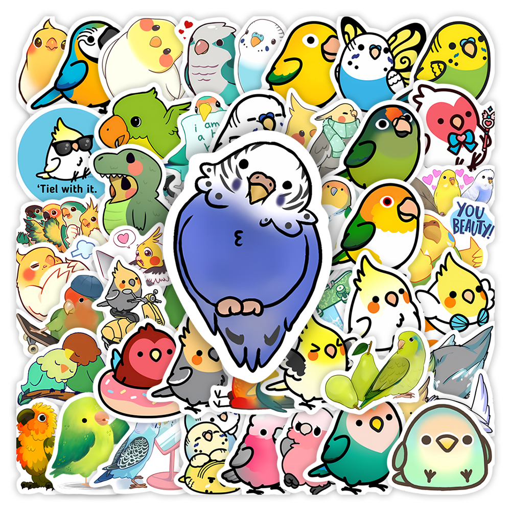 Cute Cartoon Parrot Stickers B - Kids Toys Laptop ulasan dan harga