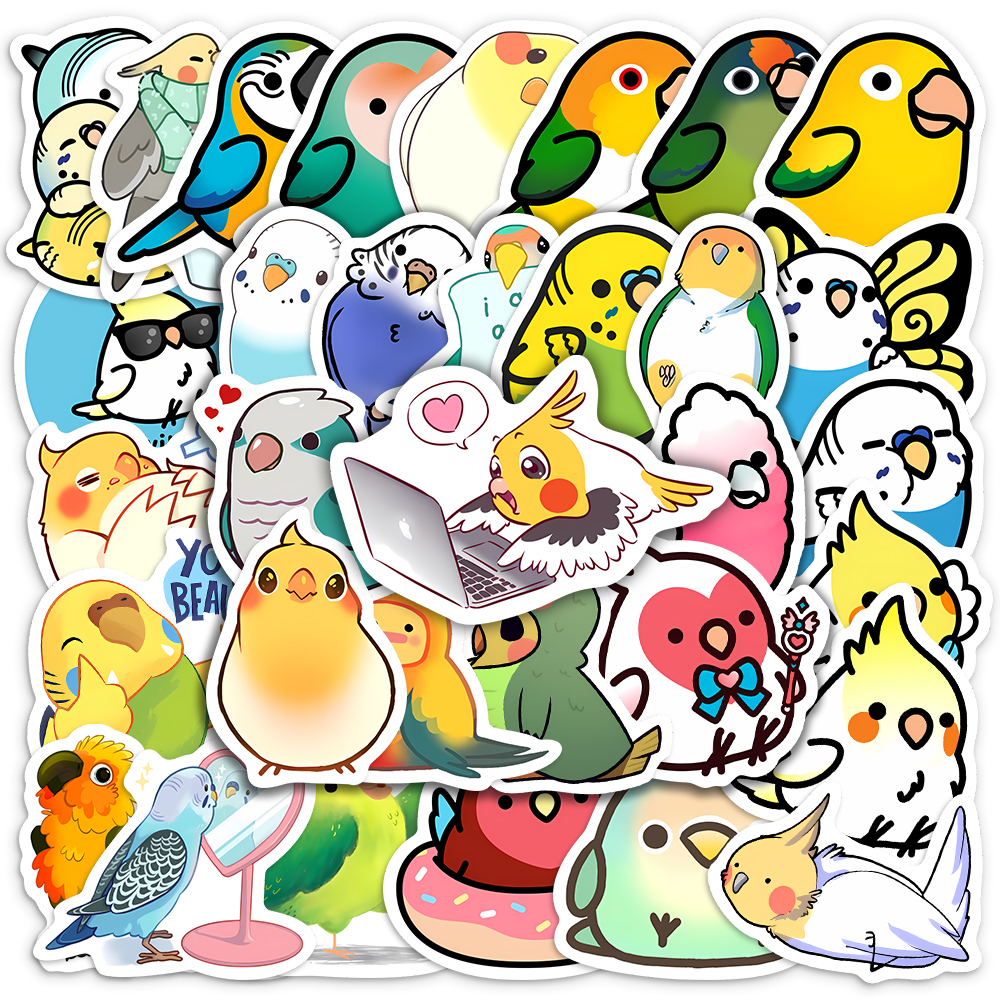 Cute Cartoon Parrot Stickers B - Kids Toys Laptop ulasan dan harga
