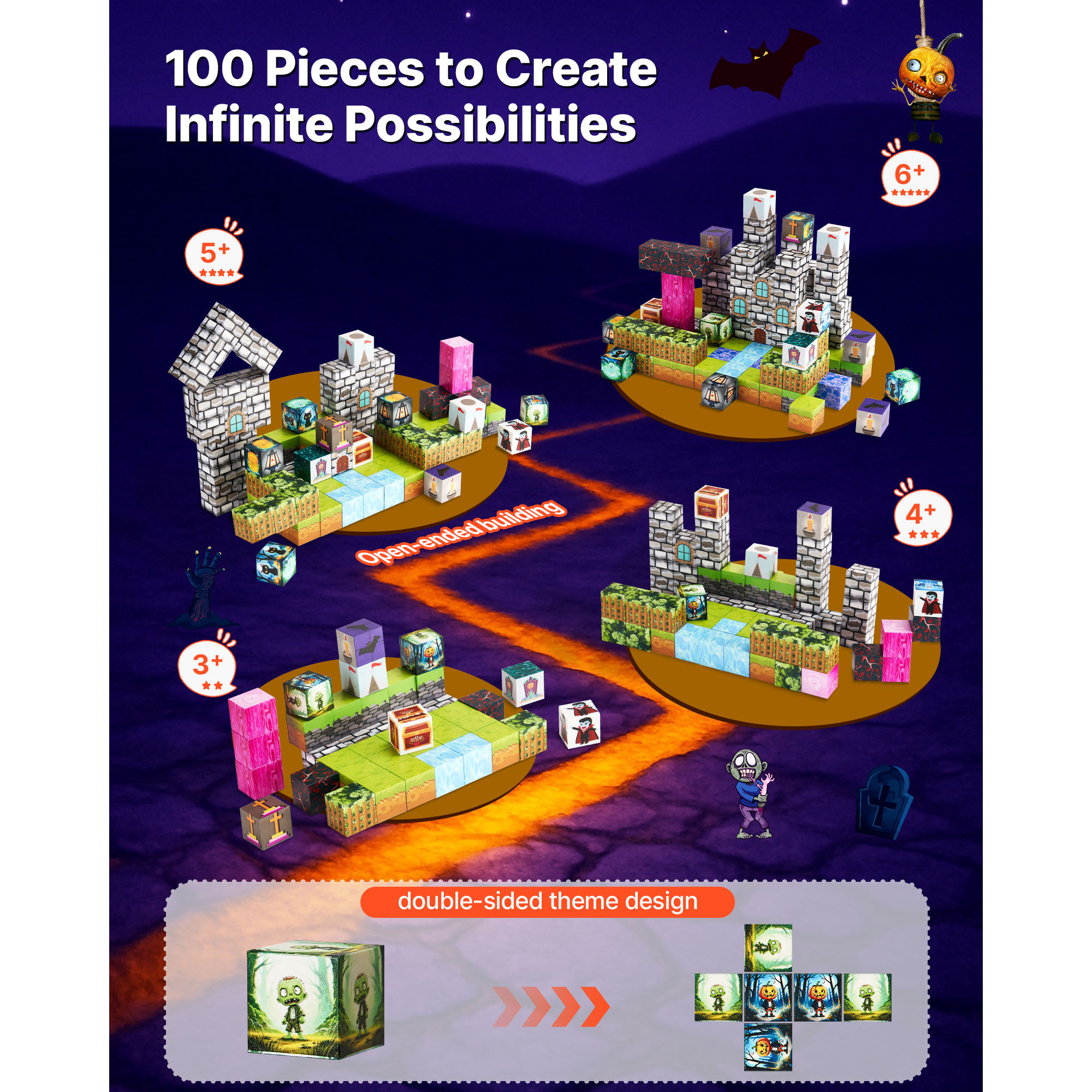 SucceBuy 100PCS Magnetic Block - Kids Zombie Toys ulasan dan harga