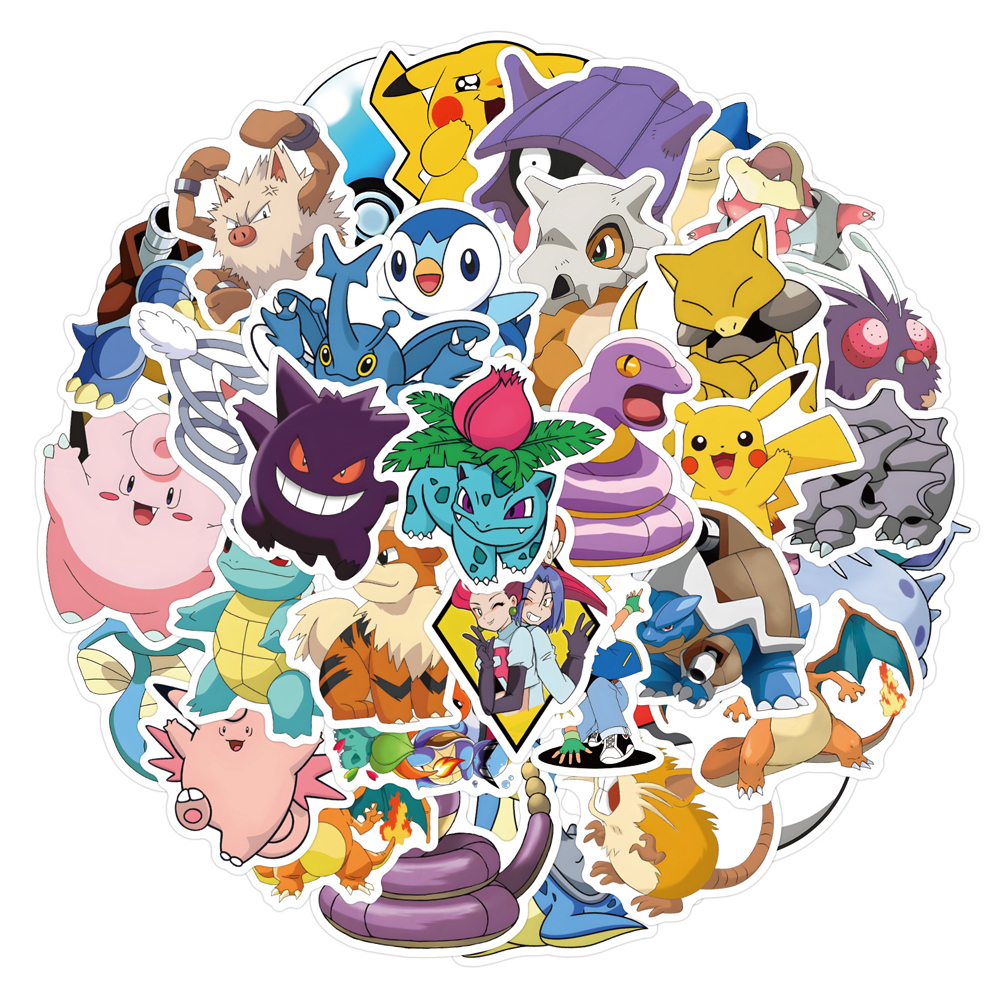 50/60pcs Cute Cartoon Anime Po - Kids Toys Laptop ulasan dan harga
