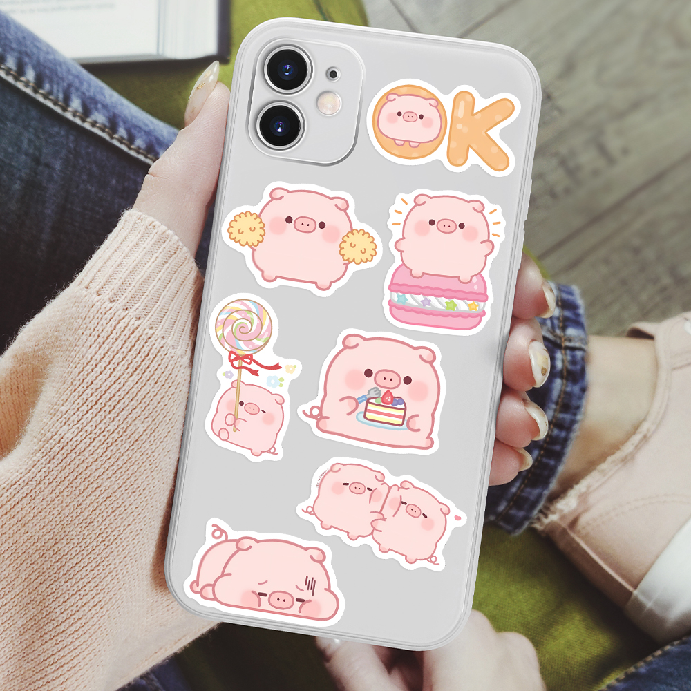 Cute Cartoon Pink Pig Stickers - Kids Toys Laptop ulasan dan harga