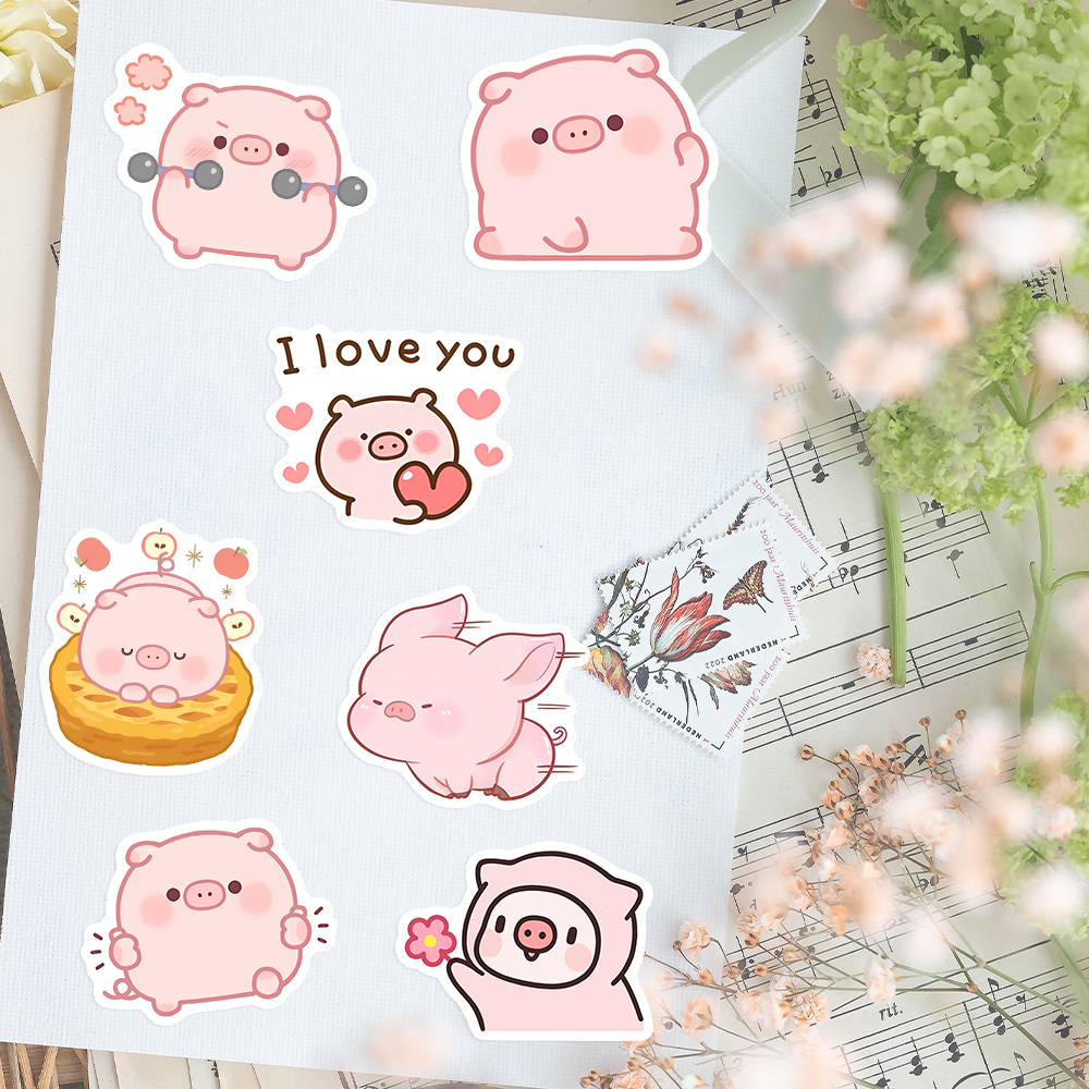 Cute Cartoon Pink Pig Stickers - Kids Toys Laptop ulasan dan harga