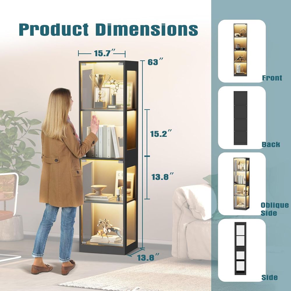4-Tier Glass Display Cabinet w - Kids & Toys Expo Saudi Arabia ulasan dan harga