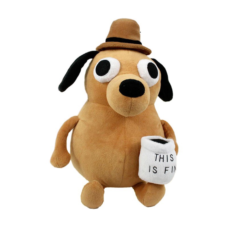 25cm This Is Fine Meme Coffee  - Kids Toys Play ulasan dan harga
