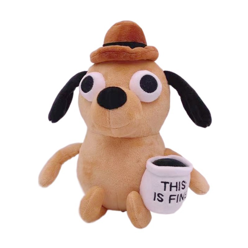 25cm This Is Fine Meme Coffee  - Kids Toys Play ulasan dan harga