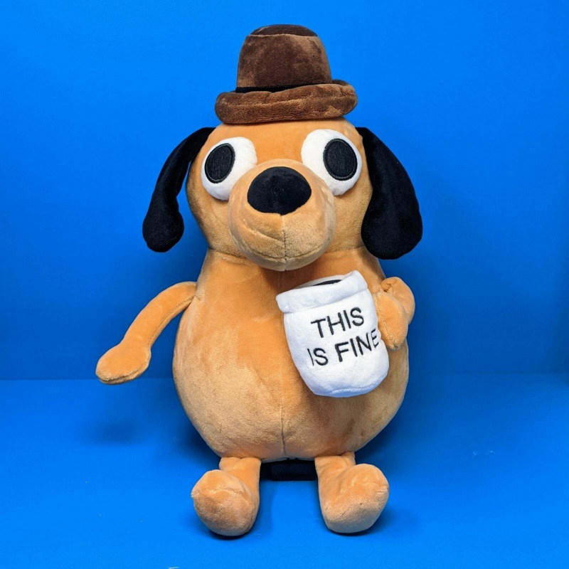 25cm This Is Fine Meme Coffee  - Kids Toys Play ulasan dan harga