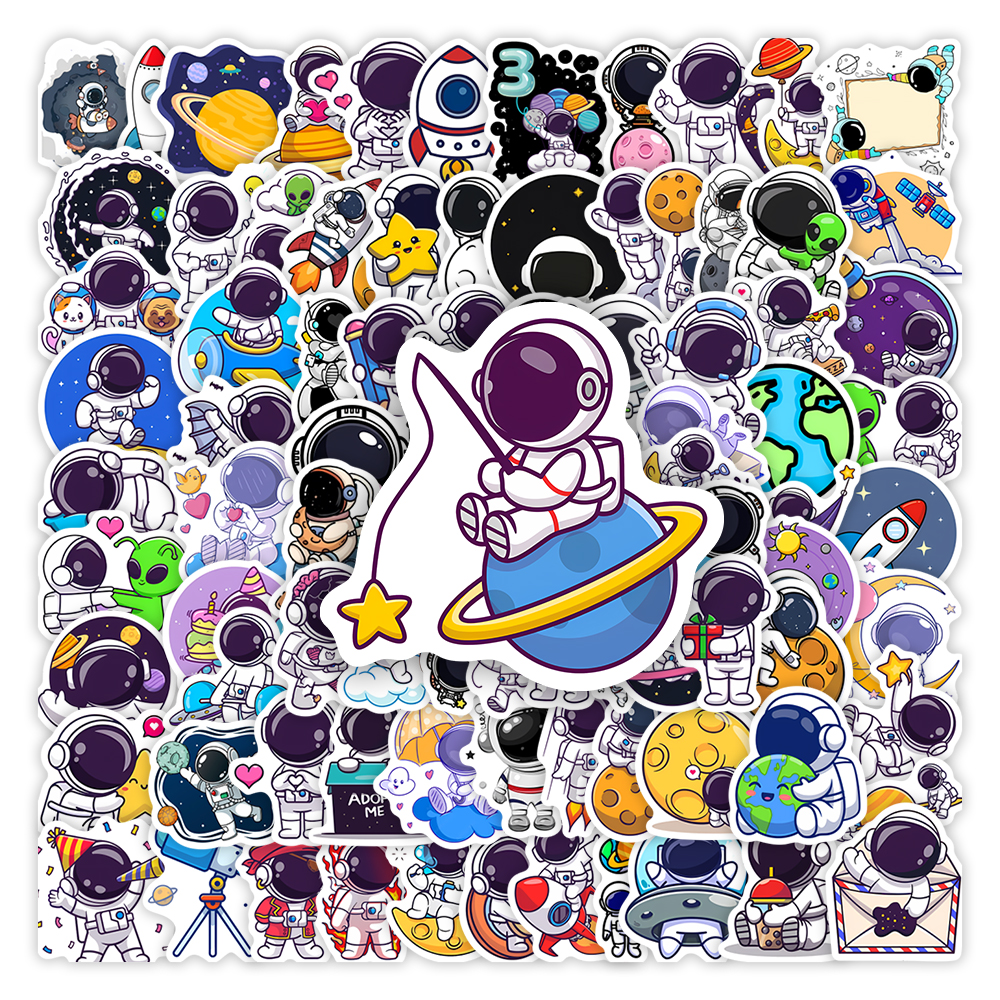 Cute Cartoon Astronaut Sticker - Kids Toys Laptop ulasan dan harga